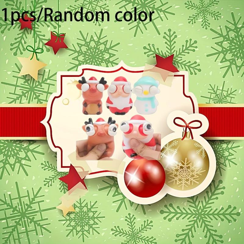 Prank Santa Elk Snowman Pop Eye Decompression Toy Christmas