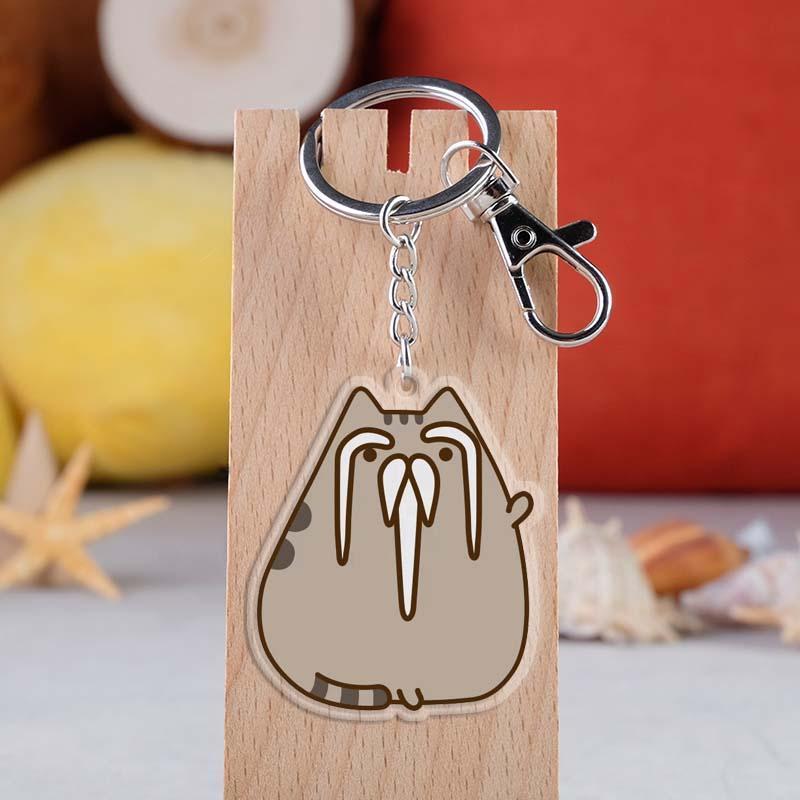9 Inch Acrylic Cat Keychain Keyring