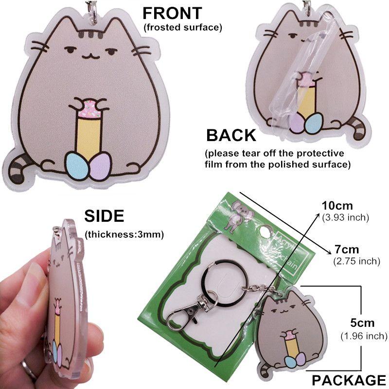 9 Inch Acrylic Cat Keychain Keyring