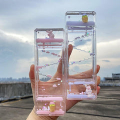 Cartoon Hourglass Decoration Transparent Acrylic Decompression Crafts