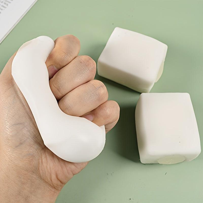 Creative Plastic Tofu Stress Relief Toy - Funny Prank Gift