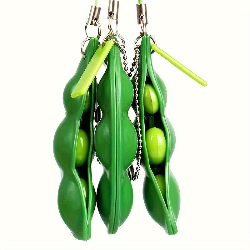 2pcs Squeeze Beans Vent Beans Music Decompression Keychain Toys