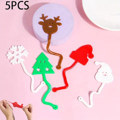 5pcs Christmas Wall Stretchy Sticky Hand Toys Xmas Party Favors