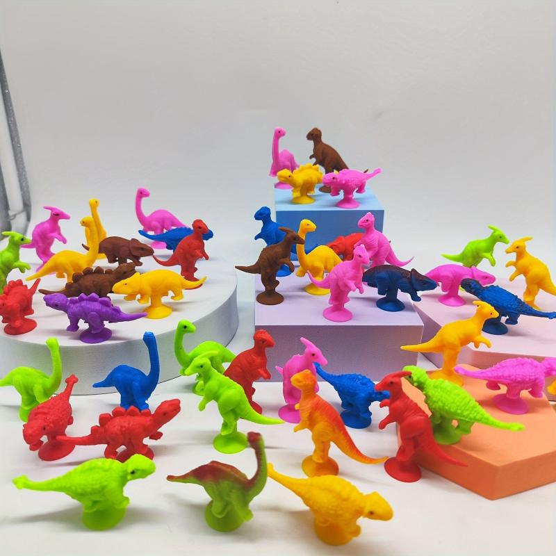 12pcs Mixed Dinosaur Sucker Toy Plastic Decompression Monster Doll Toy