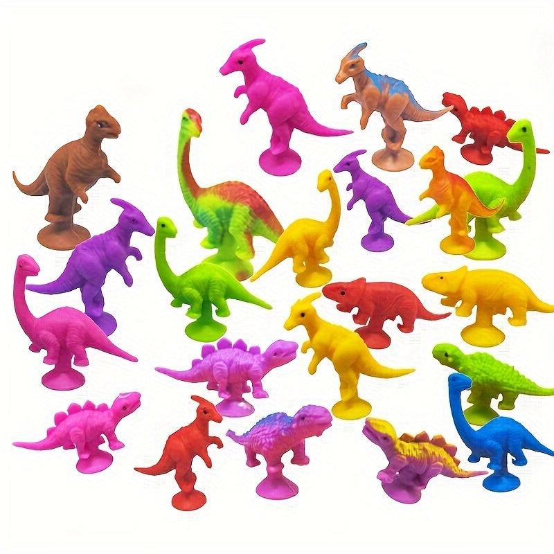 12pcs Mixed Dinosaur Sucker Toy Plastic Decompression Monster Doll Toy