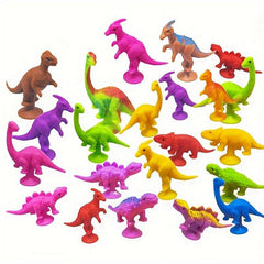 12pcs Mixed Dinosaur Sucker Toy Plastic Decompression Monster Doll Toy