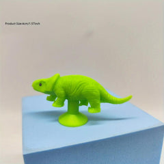 12pcs Mixed Dinosaur Sucker Toy Plastic Decompression Monster Doll Toy