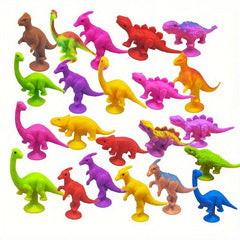 12pcs Mixed Dinosaur Sucker Toy Plastic Decompression Monster Doll Toy