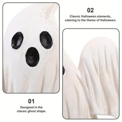 Rustic Light Up Resin Ghost Halloween Statue Pumpkin Figurines