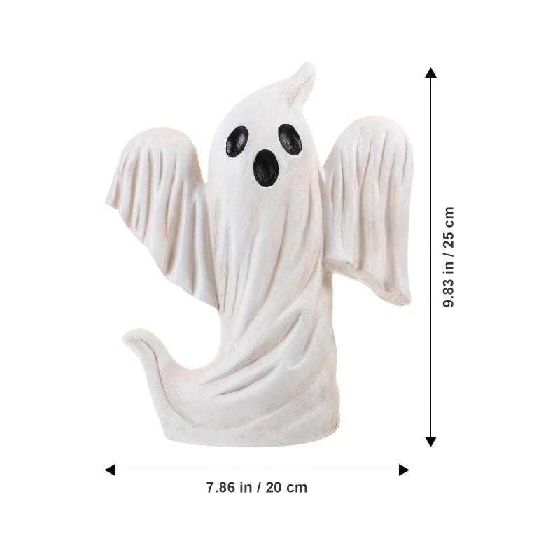 Rustic Light Up Resin Ghost Halloween Statue Pumpkin Figurines