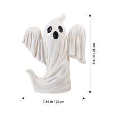 Rustic Light Up Resin Ghost Halloween Statue Pumpkin Figurines