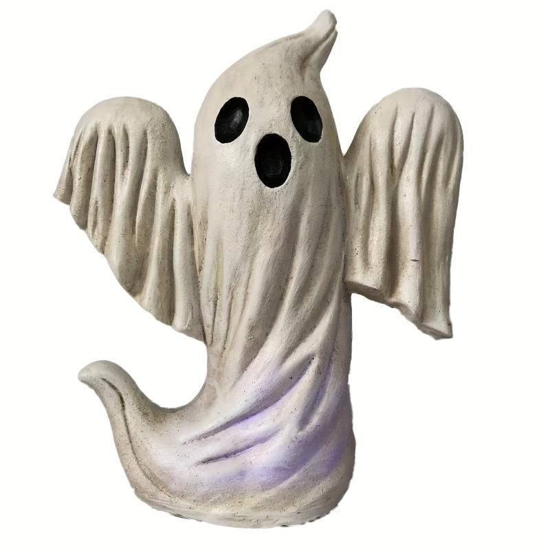 Rustic Light Up Resin Ghost Halloween Statue Pumpkin Figurines