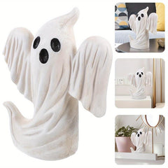 Rustic Light Up Resin Ghost Halloween Statue Pumpkin Figurines