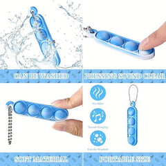 20pcs Mini Pop Fidget Keychain Sensory Toys Anxiety Stress Relief Keychain