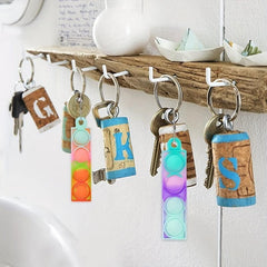 20pcs Mini Pop Fidget Keychain Sensory Toys Anxiety Stress Relief Keychain