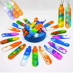 20pcs Mini Pop Fidget Keychain Sensory Toys Anxiety Stress Relief Keychain