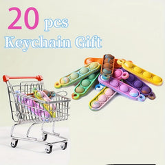 20pcs Mini Pop Fidget Keychain Sensory Toys Anxiety Stress Relief Keychain