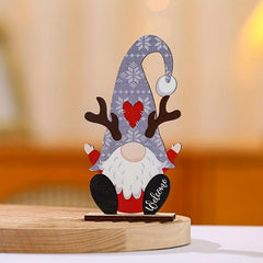 Wooden Faceless Santa Claus Christmas Desktop Ornament