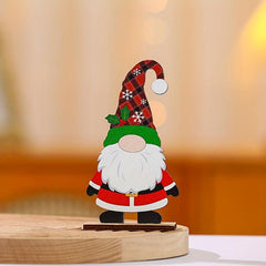 Wooden Faceless Santa Claus Christmas Desktop Ornament