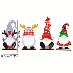 Wooden Faceless Santa Claus Christmas Desktop Ornament