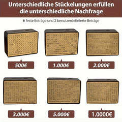 Wooden Money Box with Targets 500-5000 - No Installation Required