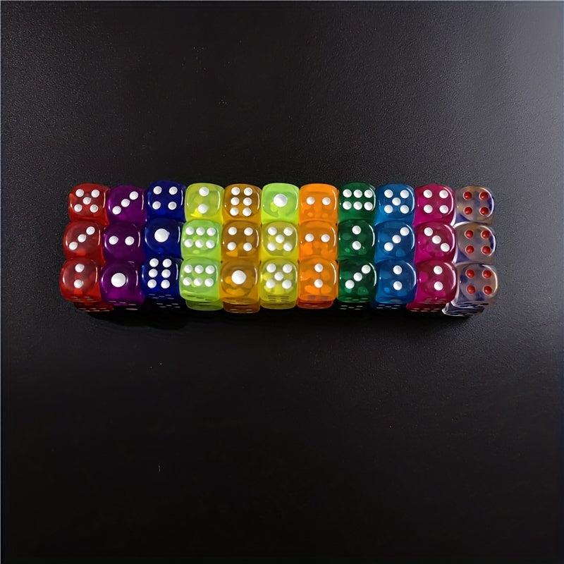 6pcs Set 12mm Acrylic Dice Hexahedron Round Corner 11 Colors