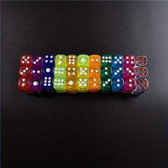 6pcs Set 12mm Acrylic Dice Hexahedron Round Corner 11 Colors