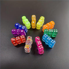 6pcs Set 12mm Acrylic Dice Hexahedron Round Corner 11 Colors