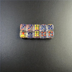6pcs Set 12mm Acrylic Dice Hexahedron Round Corner 11 Colors