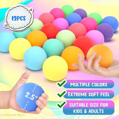 12 Pack Stress Relief Bouncy Balls for Students & Classroom Prize Box Toys