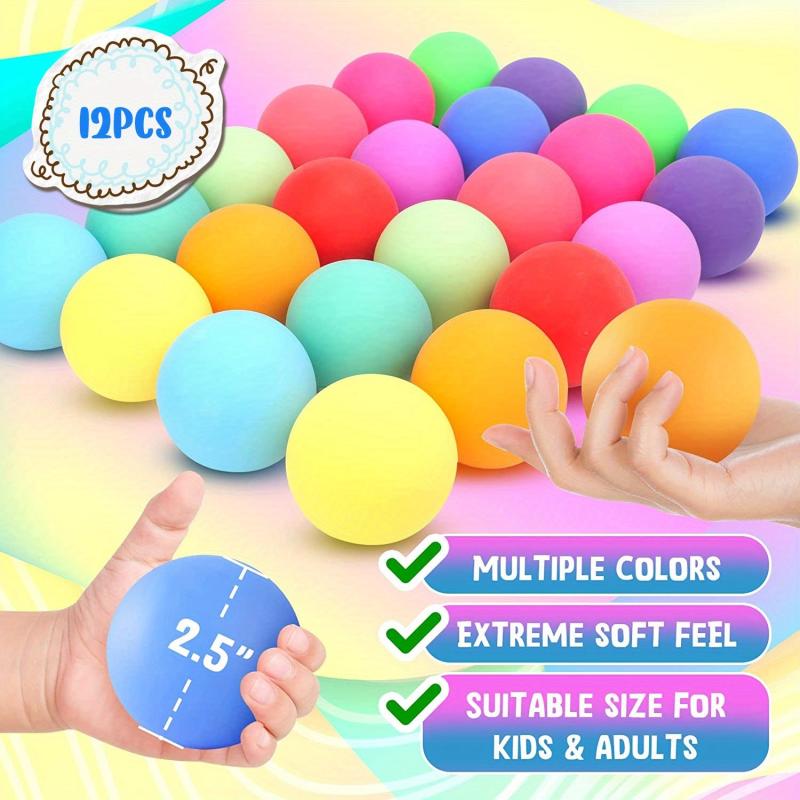 12 Pack Stress Relief Bouncy Balls for Students & Classroom Prize Box Toys