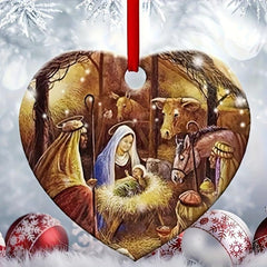 Jesus Born Scene Christmas Ornament Acrylic Decoration