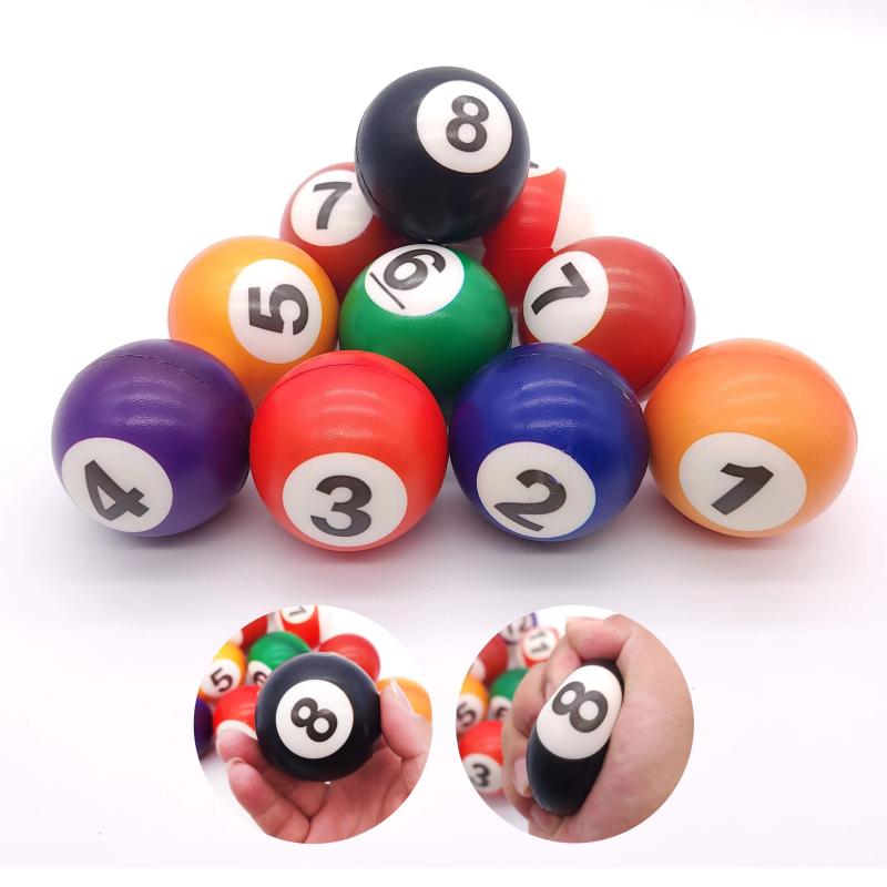 12pcs Mini Snooker Balls Foam Squeeze Balls Toy Balls