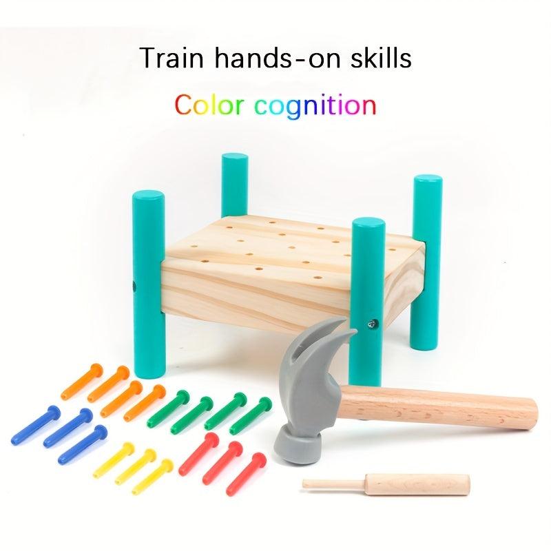 Wooden Children's Five Nail Table Montessori Toy