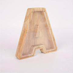 Wooden 26 Letter English Savings Tank Holiday Gift 18x49 cm