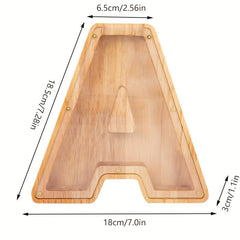 Wooden 26 Letter English Savings Tank Holiday Gift 18x49 cm