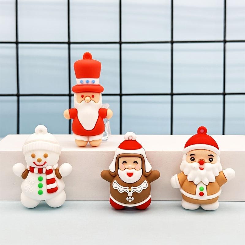 Christmas Keychain Toys Cake Ornaments Snowman Elk - Set of 12