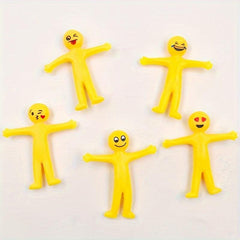 6pcs/10pcs Little Man Stretching Yellow Figurines