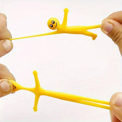 6pcs/10pcs Little Man Stretching Yellow Figurines