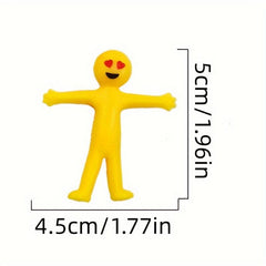 6pcs/10pcs Little Man Stretching Yellow Figurines