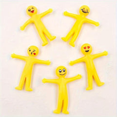6pcs/10pcs Little Man Stretching Yellow Figurines