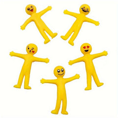 6pcs/10pcs Little Man Stretching Yellow Figurines