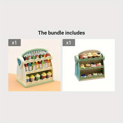 1/12 Mini Double-sided Shelf Doll House Supermarket Model Toy