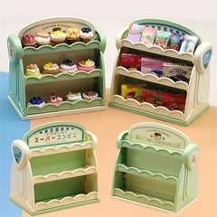 1/12 Mini Double-sided Shelf Doll House Supermarket Model Toy