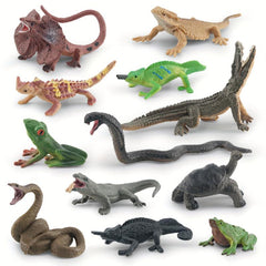12pcs Lizard Toy Reptile Model Realistic Tropical Forest Animals Figurines