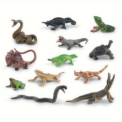 12pcs Lizard Toy Reptile Model Realistic Tropical Forest Animals Figurines