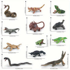 12pcs Lizard Toy Reptile Model Realistic Tropical Forest Animals Figurines