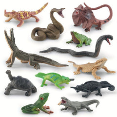 12pcs Lizard Toy Reptile Model Realistic Tropical Forest Animals Figurines