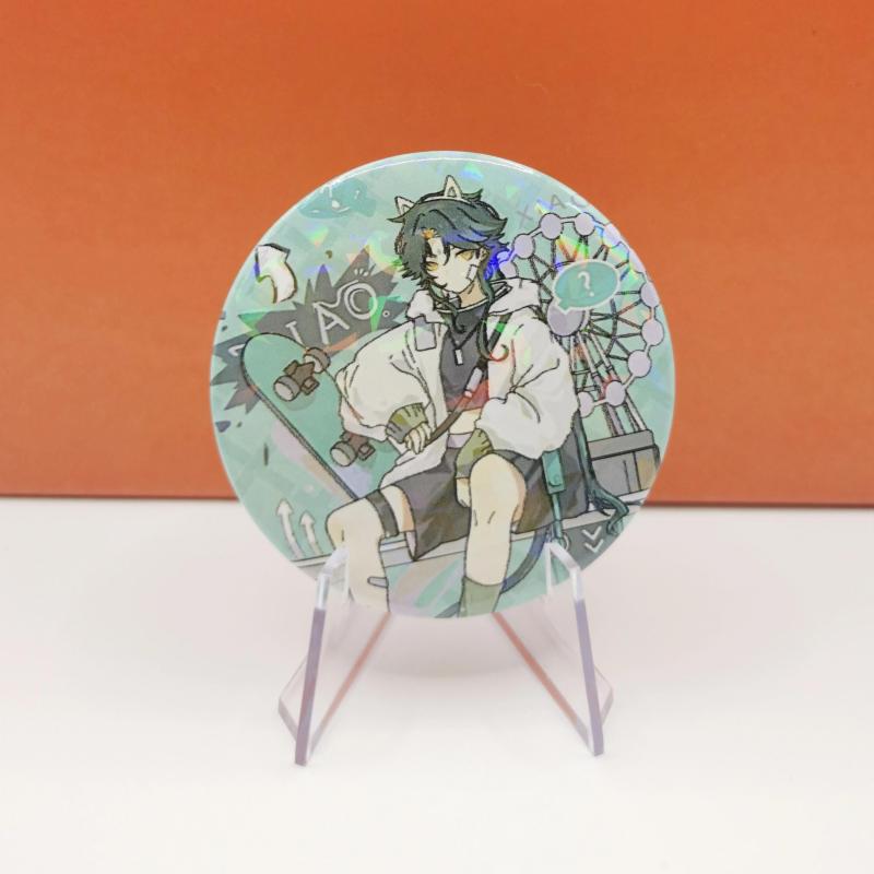 Anime Game Character Laser Brooch Shirt Pins