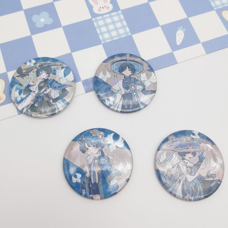 Anime Game Character Laser Brooch Shirt Pins